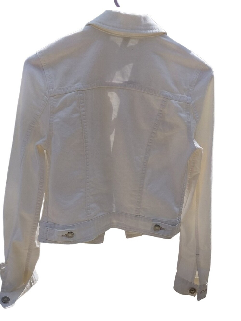 81326F.. American Eagle White Women's Denim Jacket Size XS - Picture 2 of 2